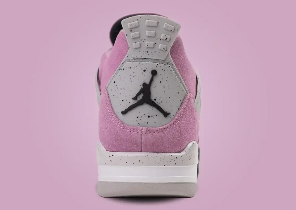 Logo in the Air Jordan 4 WMNS Orchid heel